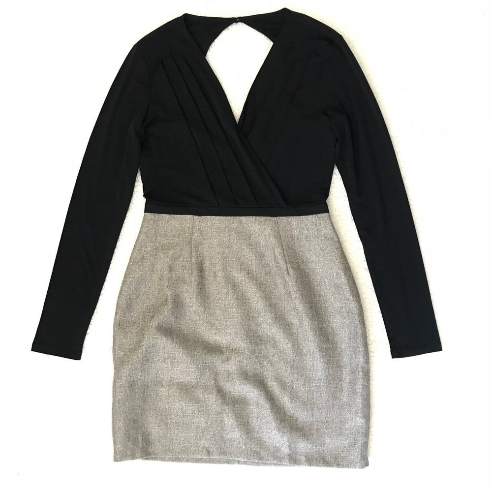 NWT BOBI BLACK Gold Black L/S Dress Medium